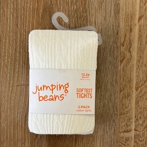 Jumping Beans Black and White Cotton Tights 2-Pack 12-24M NWT